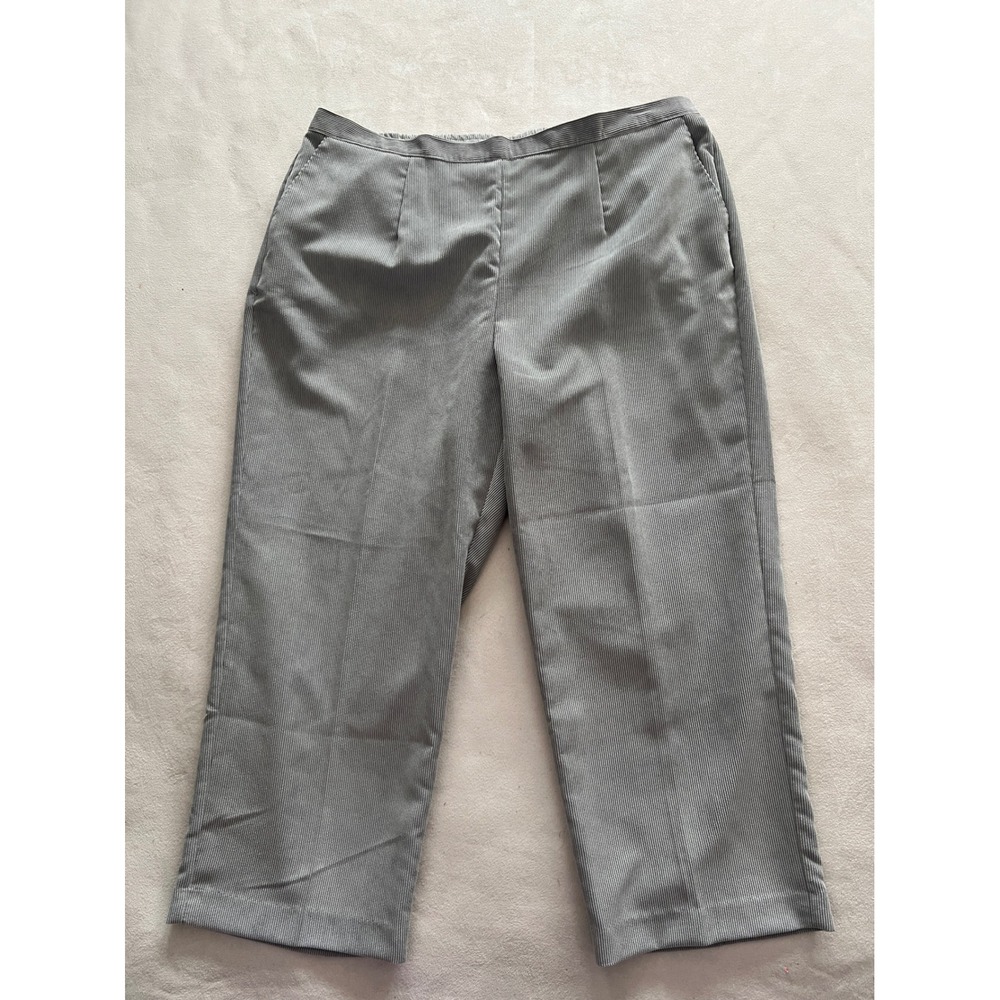 Alfred Dunner Woman Grey Corduroy Classic Fit Pants 22W Proportioned Short NWT